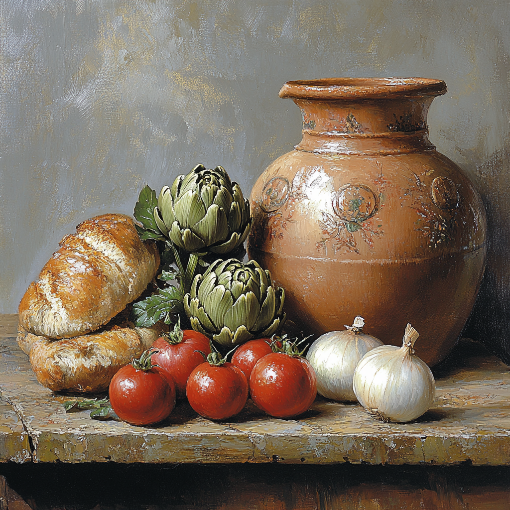 Diego Velázquez Inspired Market Vegetables In Silvery Light Paint by numbers art