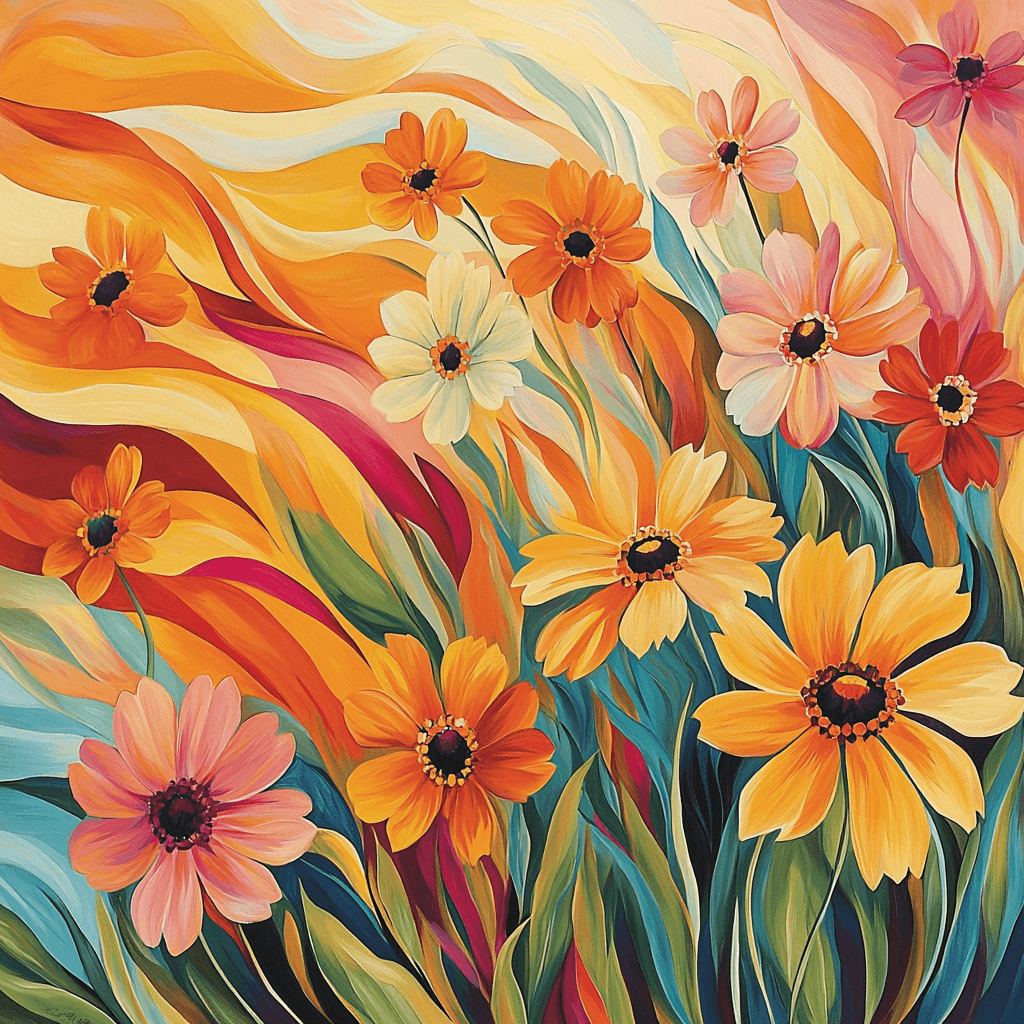 Georgia O’Keeffe Inspired Wildflowers In Motion Paint By Numbers