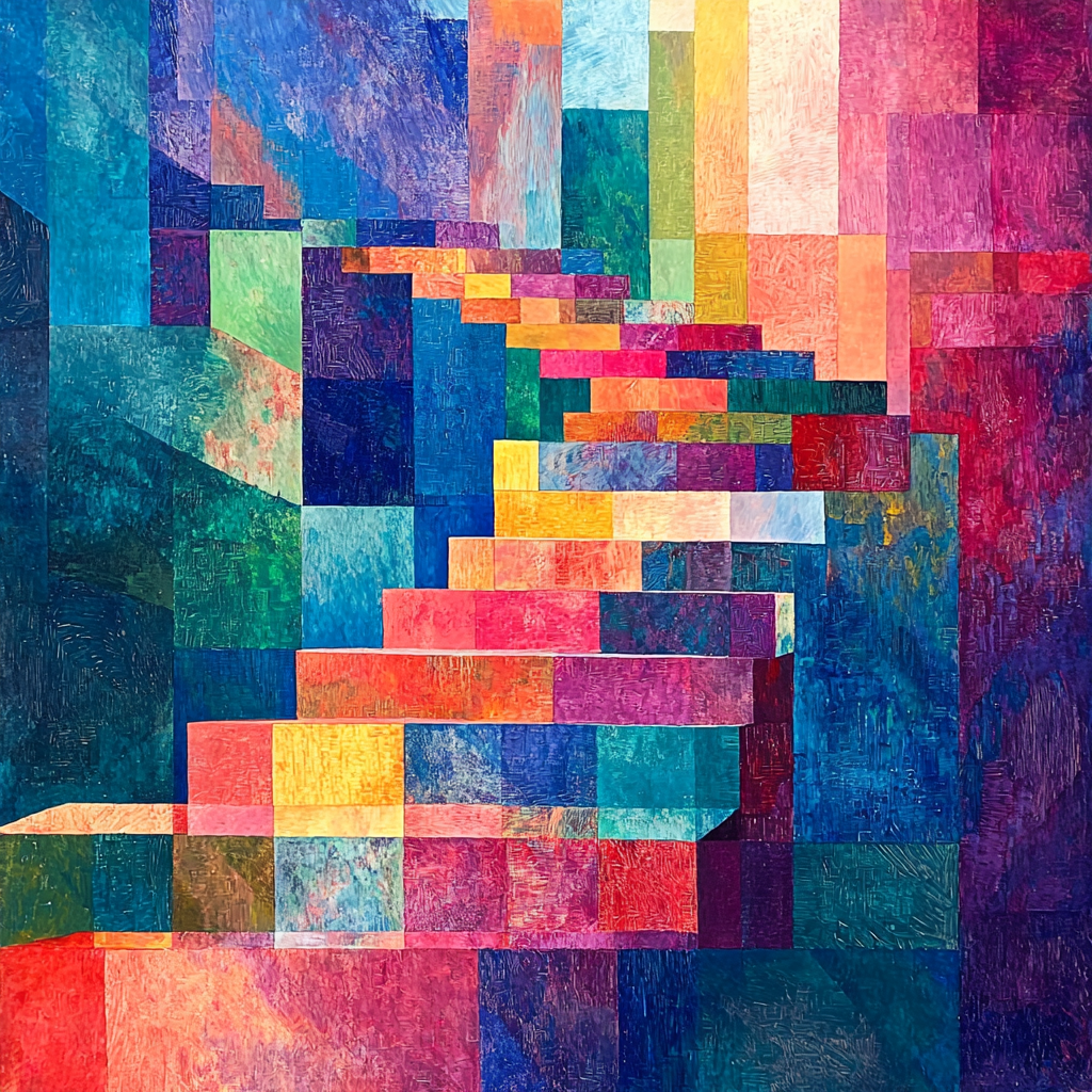 Paul Cézanne Inspired Dreamscape Geometry Paint By Color