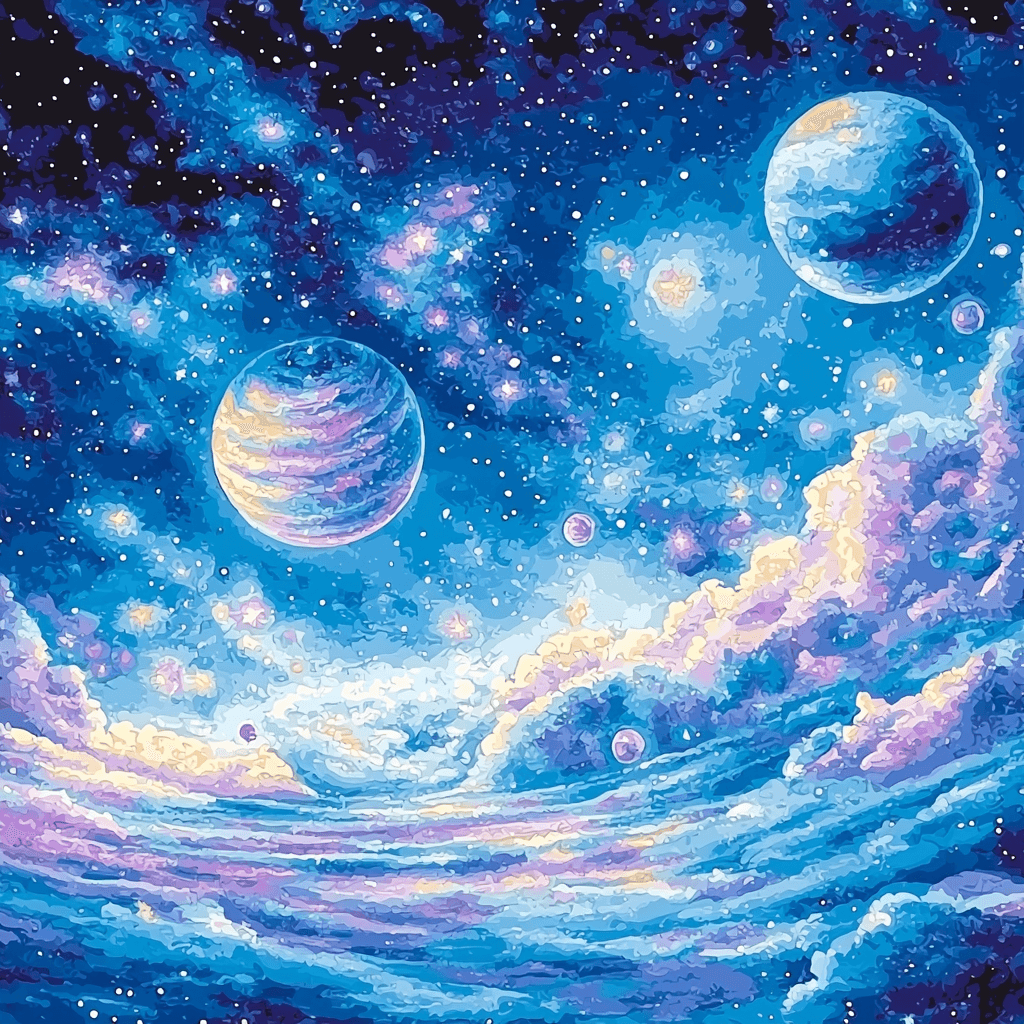Marc Chagall Inspired Ethereal Celestial Bodies - DIY Painting By Numbers Kit
