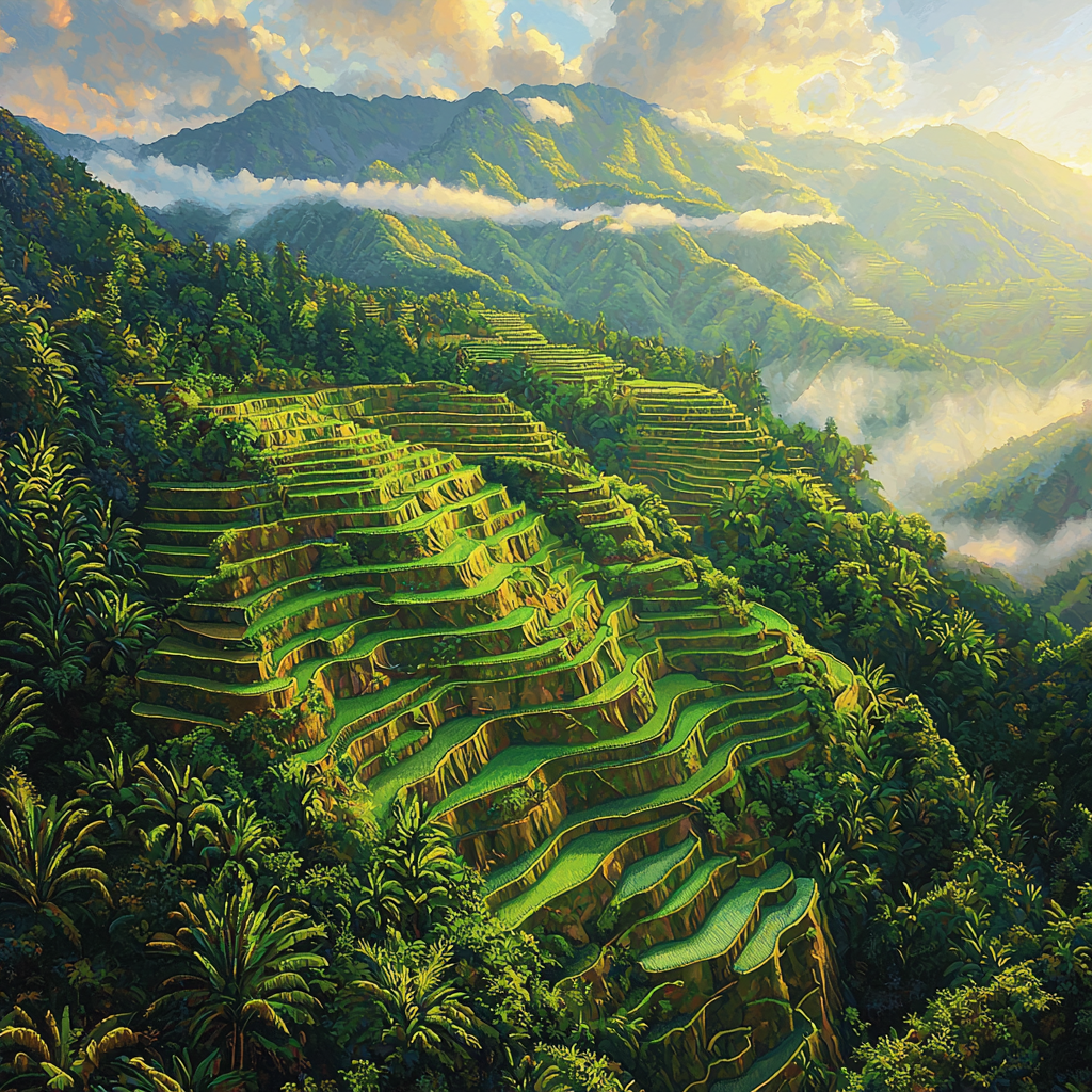 Banaue Rice Terraces - Ifugao Number Painting
