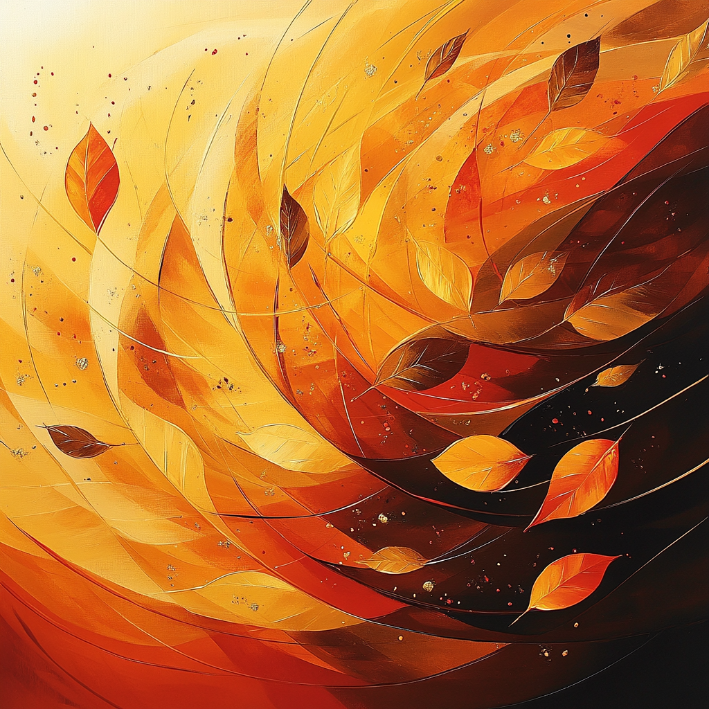 Jackson Pollock Inspired Golden Autumn Rhythm In Drip And Loop paint by color