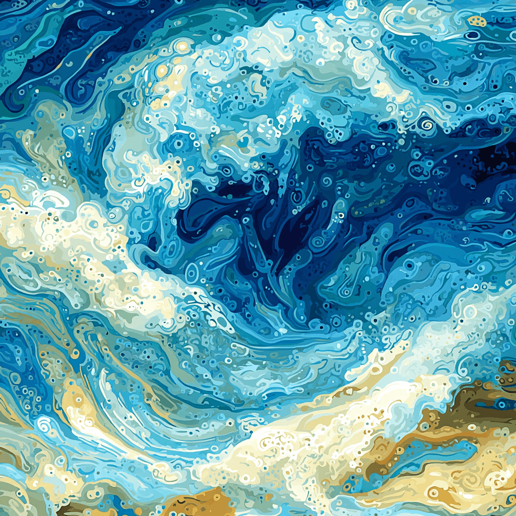 Georges Seurat Inspired Luminous Underwater Dreams Painting Number Kit