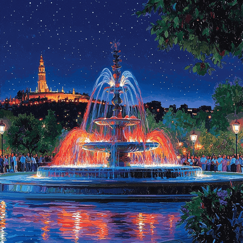 The Magic Fountain Of Montjuic Numbered Painting Kits