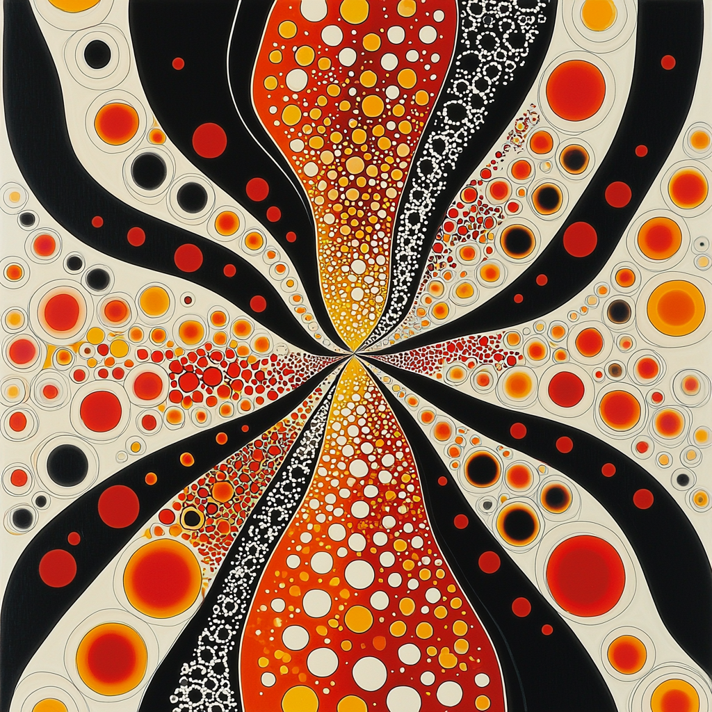 Yayoi Kusama Inspired Whispers Of Infinity Number Painting