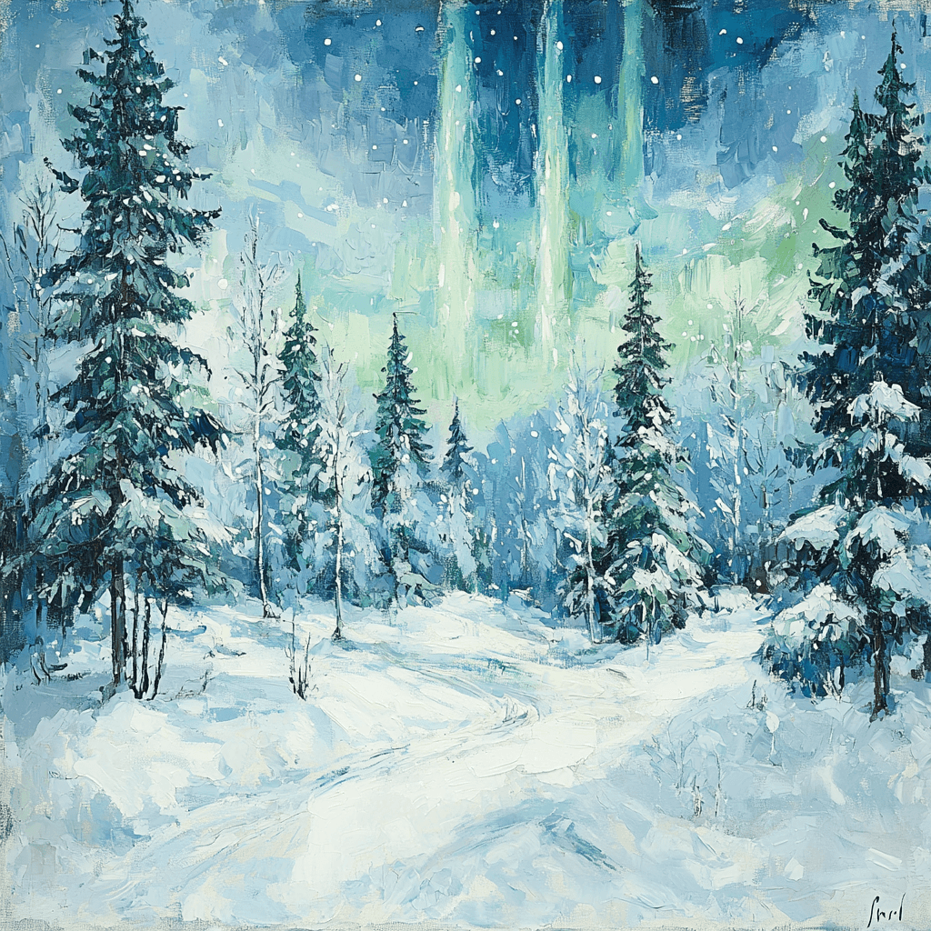 Edvard Munch Inspired Whimsical Nordic Winter Landscape Paint By Numbers Kits