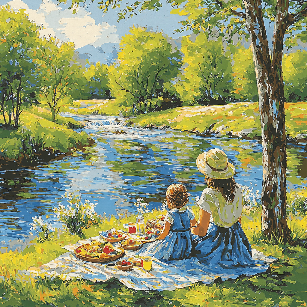 Picnic By The River Numbered Painting Kits