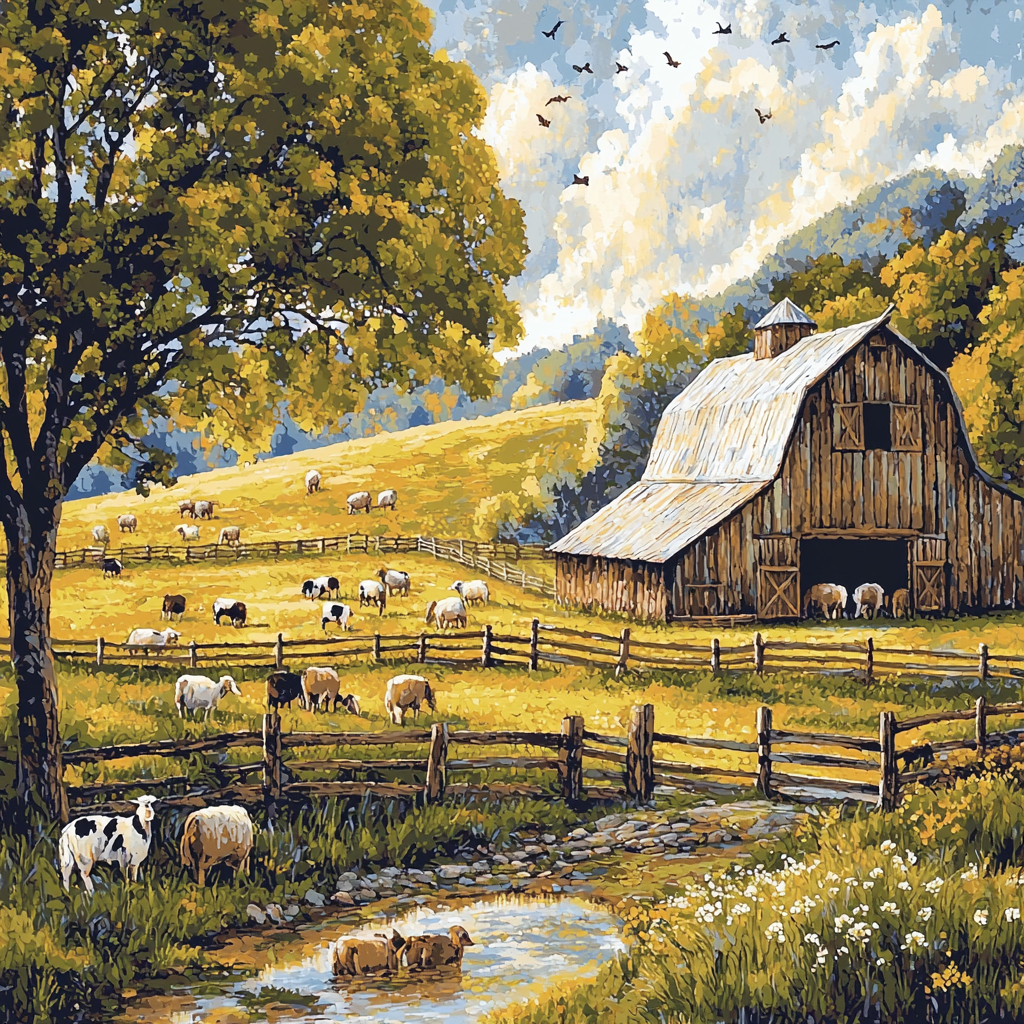 Winslow Homer Inspired Pastoral Farmyard Delight Painting By Numbers Kit