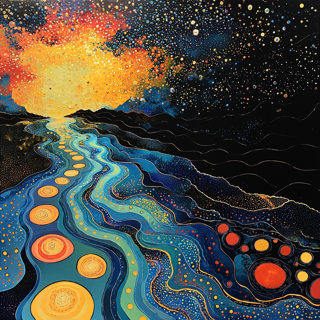 Yayoi Kusama Inspired Celestial Waves Of Color DIY Paint By Numbers
