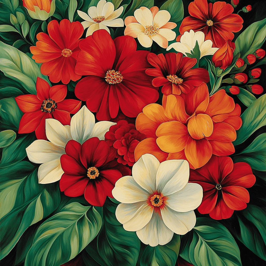 Georgia O'Keeffe Inspired Vibrant Flora Paint By Numbers