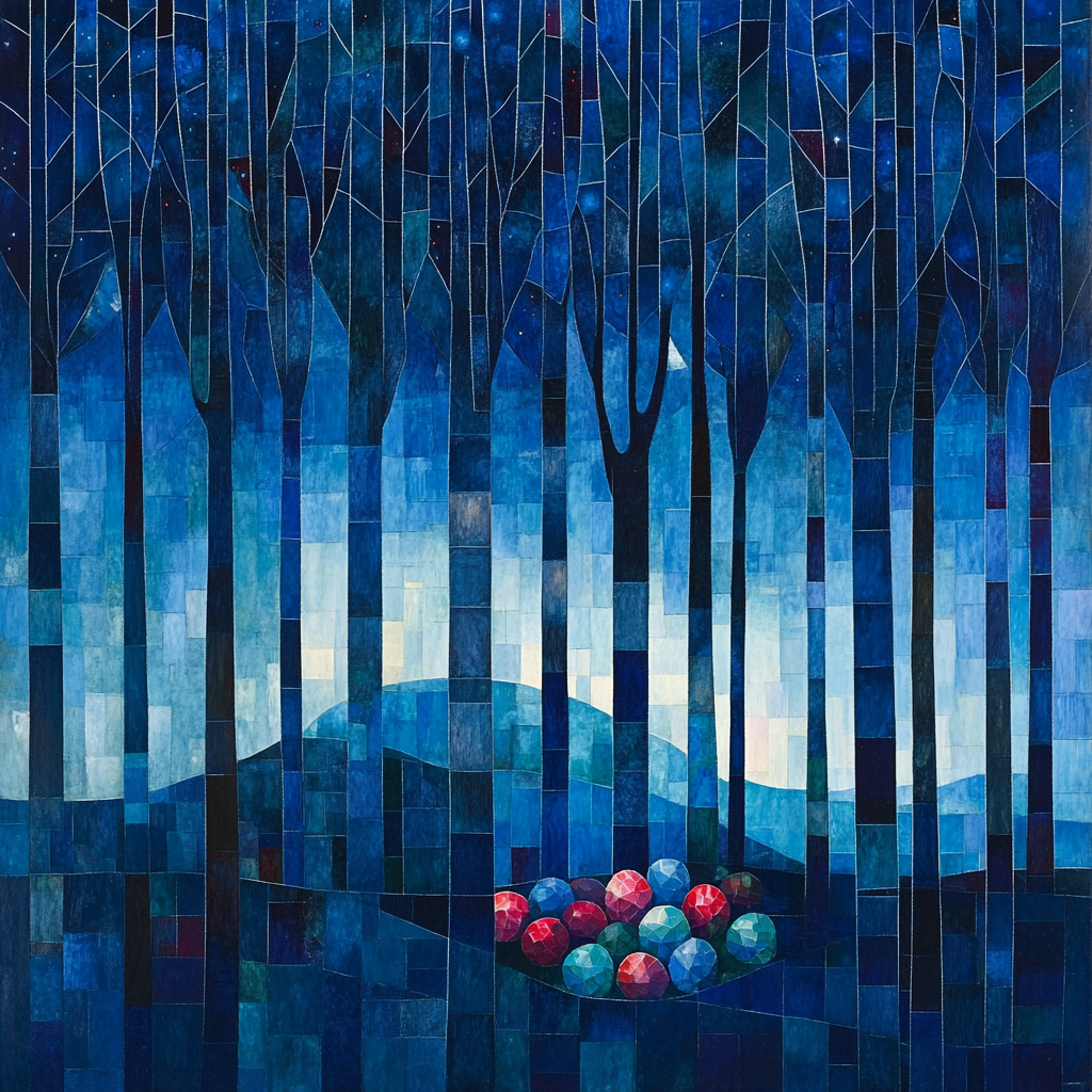 Pablo Picasso Inspired Geometric Nocturnal Orchard DIY paint by numbers