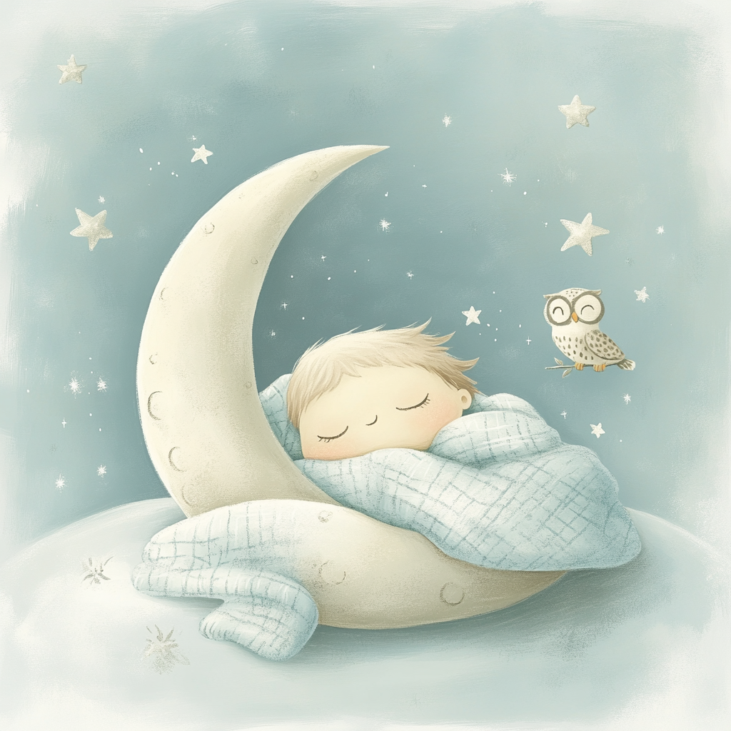 Sleepy Moon Nap painting number kit