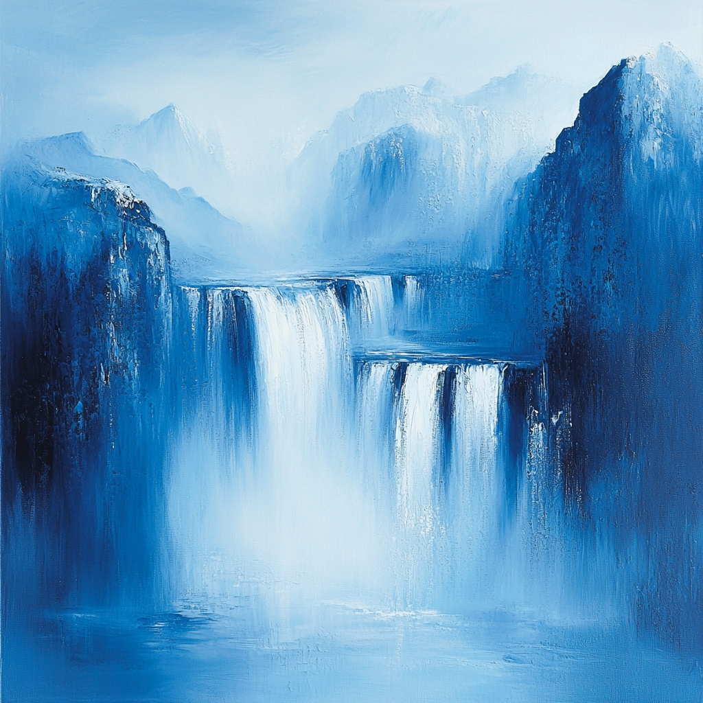 Nandalal Bose Inspired Serenity Of Waterfalls DIY Paint By Numbers