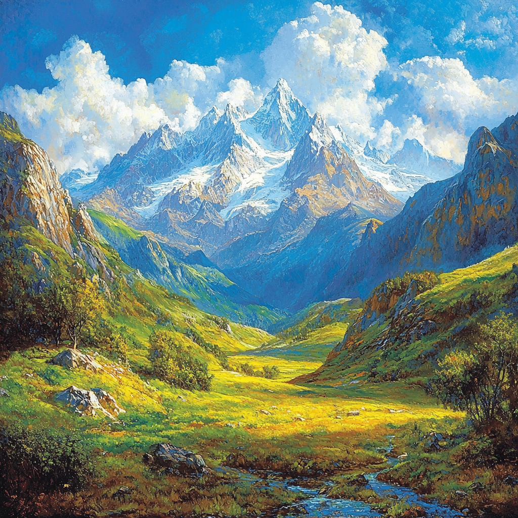 Frederic Edwin Church Inspired Epic Mountain Horizons DIY Paint By Numbers