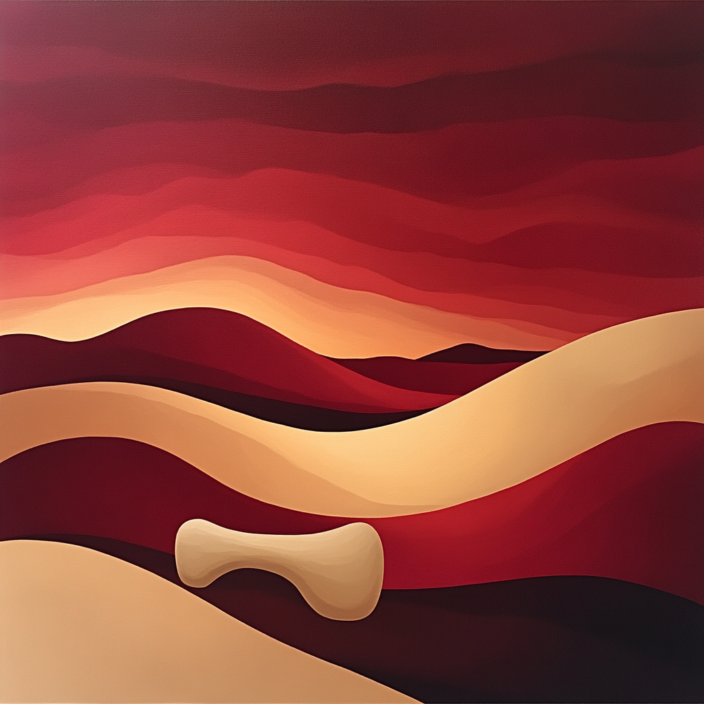 Georgia O’Keeffe Inspired Crimson Desert Bone Silhouette Paint by numbers art