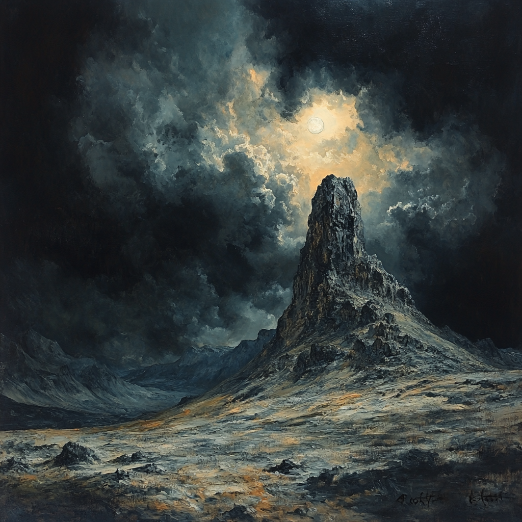 Francisco Goya Inspired Moonlit Crag With Brooding Skies Painting by numbers kit