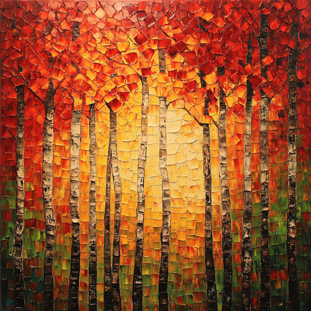 Jean-Paul Riopelle Inspired Fiery Autumn Canopy Painting by numbers kit