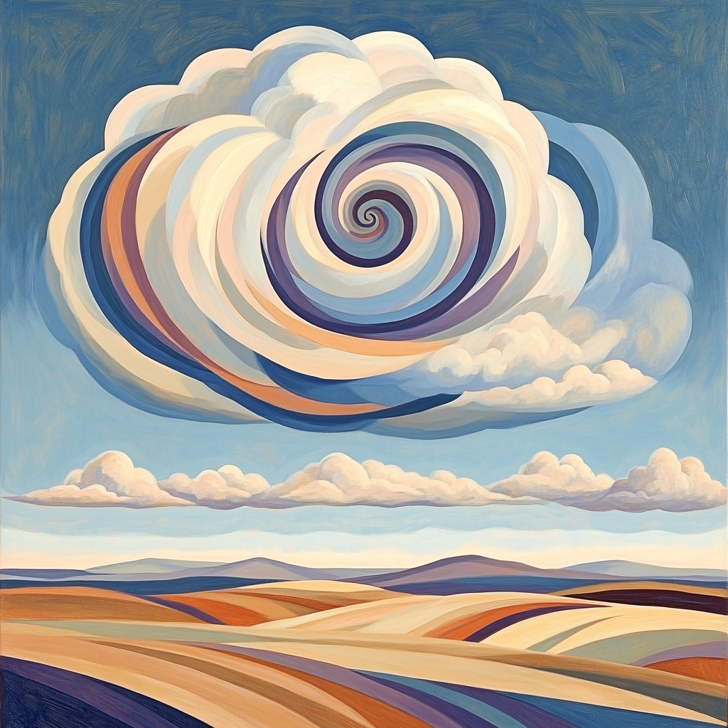 Georgia O’Keeffe Inspired Spiraling Cloud Over Mesa Painting by numbers kit