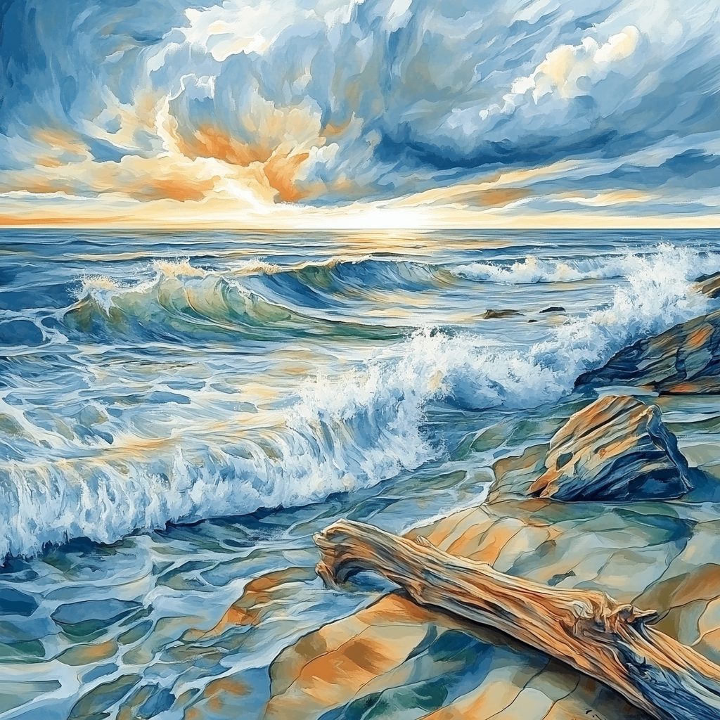 Emily Carr Inspired Stormbound Coastline paint by numbers