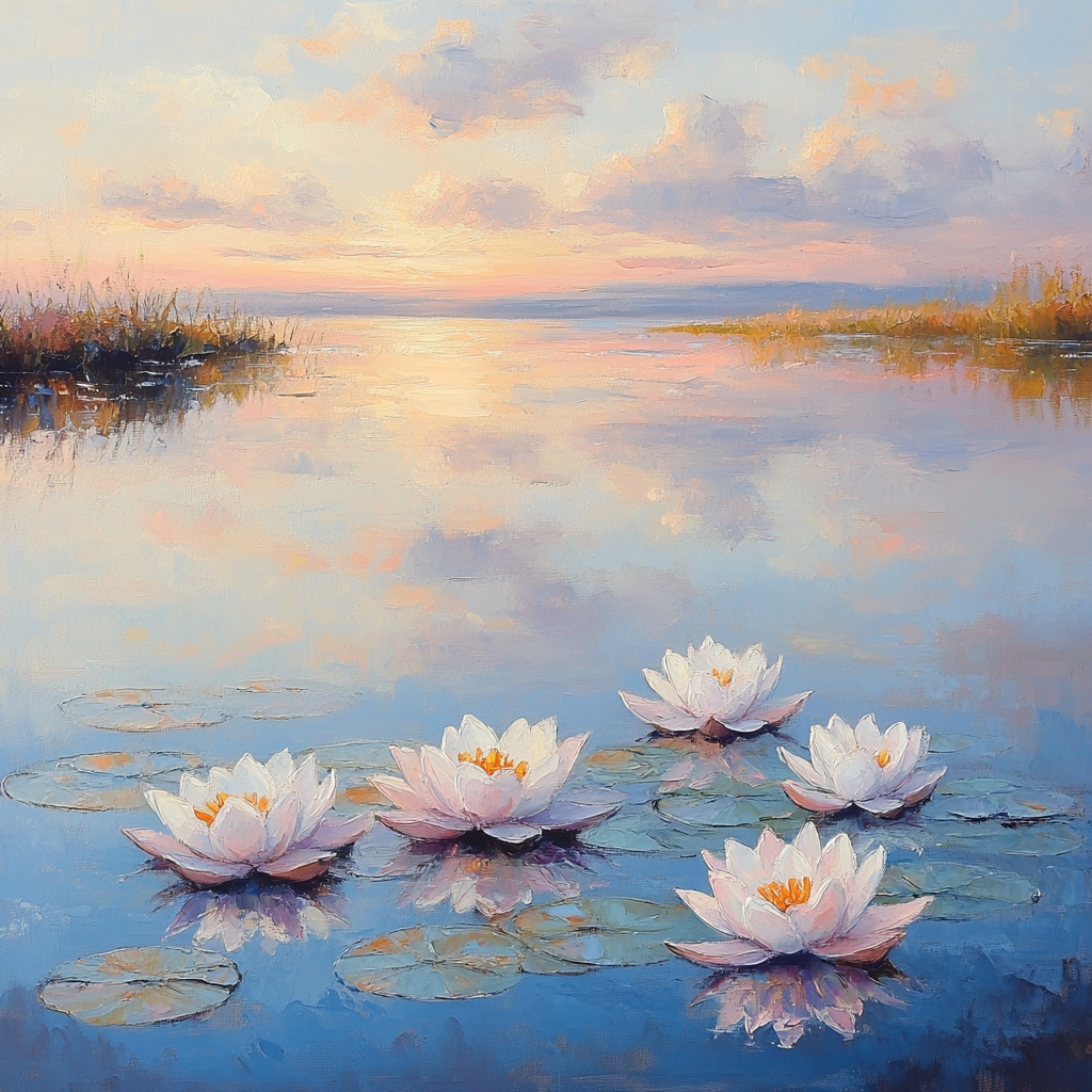 Monet Inspired Serene Lake Numbered painting kits