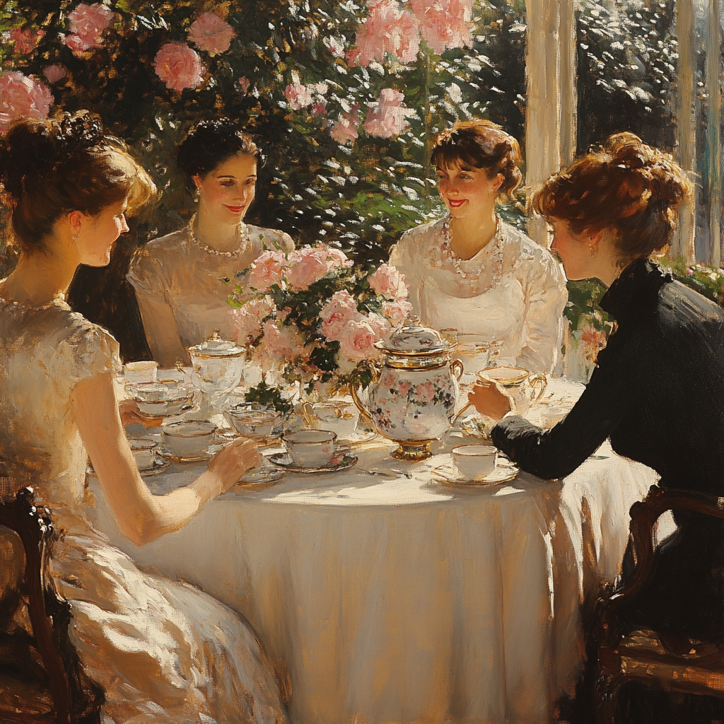 John Singer Sargent Inspired Tea Party paint by color