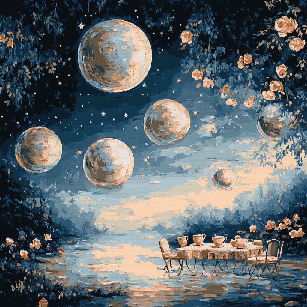 Rene Magritte Inspired Celestial Tea Party DIY paint by numbers