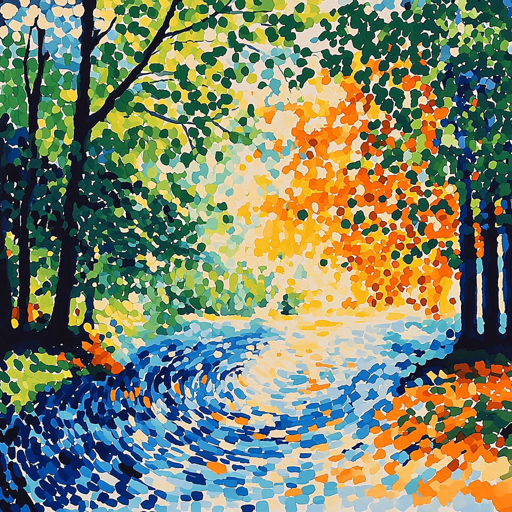 Georges Seurat Inspired Fluid Motion Paint By Numbers Art