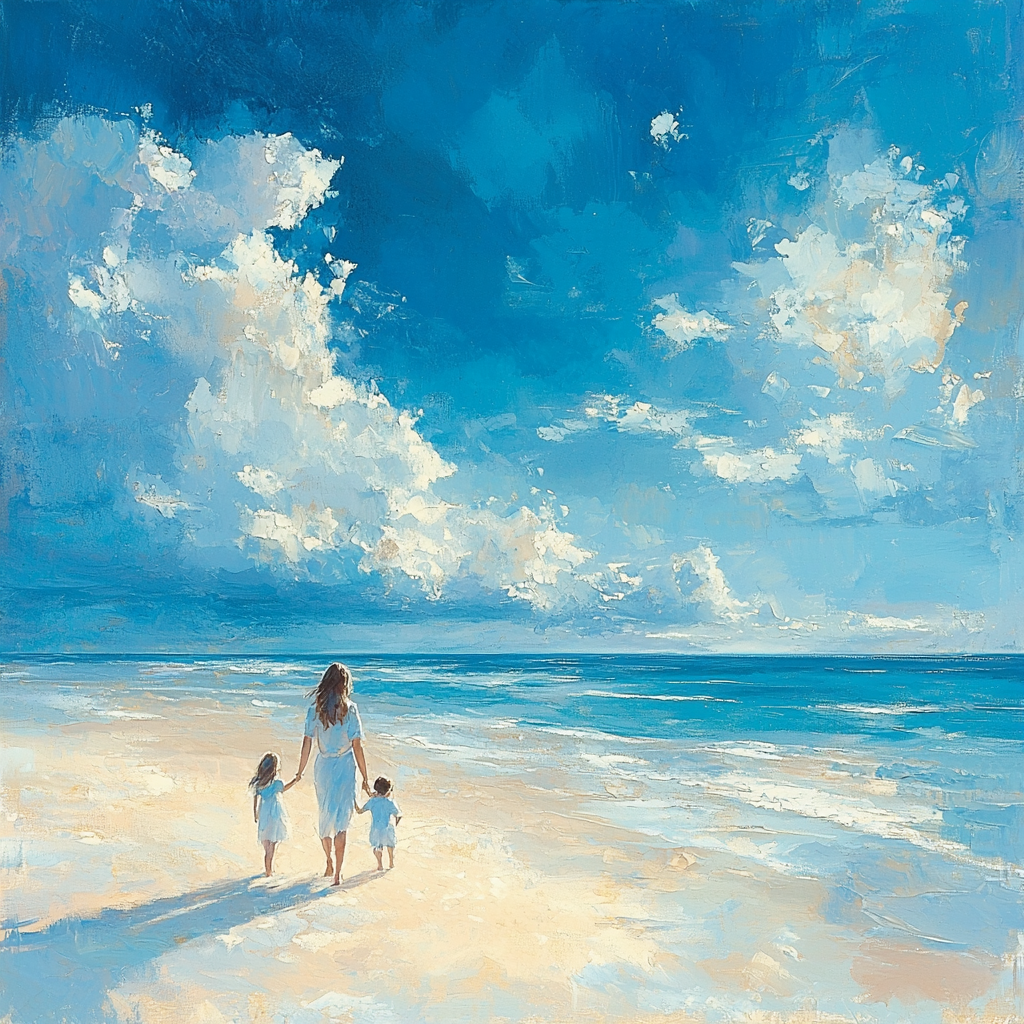 Ocean Breeze Hugs Painting Number Kit