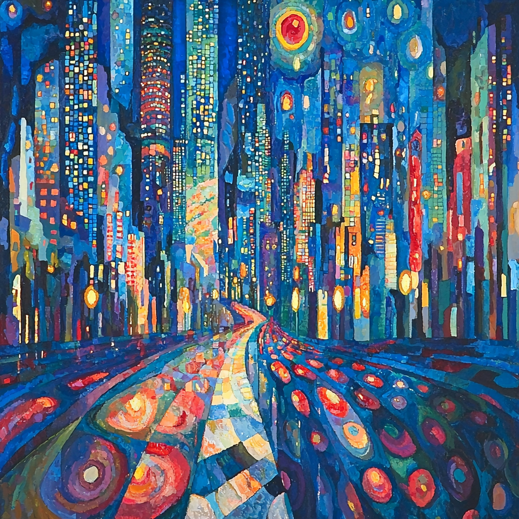 Wassily Kandinsky Inspired Urban Metropolis Reverie DIY Paint By Numbers