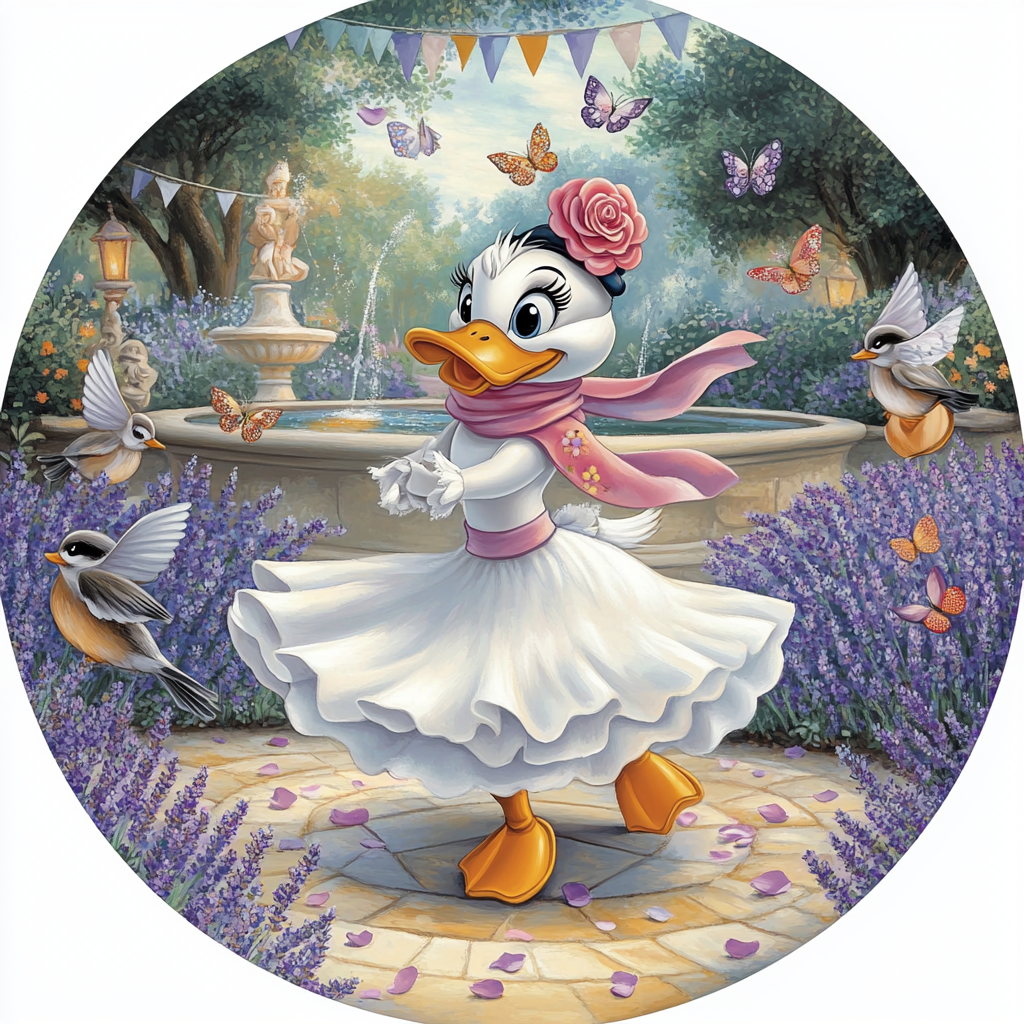Daisy Duck Garden Dance Number painting