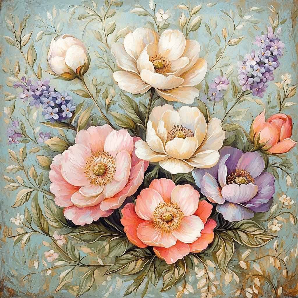 Leonardo Da Vinci Inspired Harmony Of Blossoming Tranquility Paint By Color