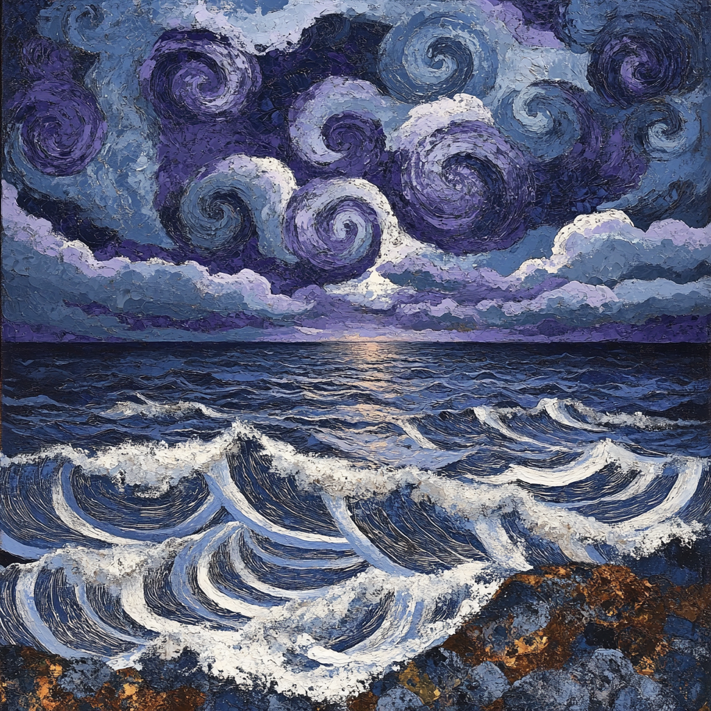Arthur Lismer Inspired Roiling Cloud And Whitecap Rhythm Paint by numbers art