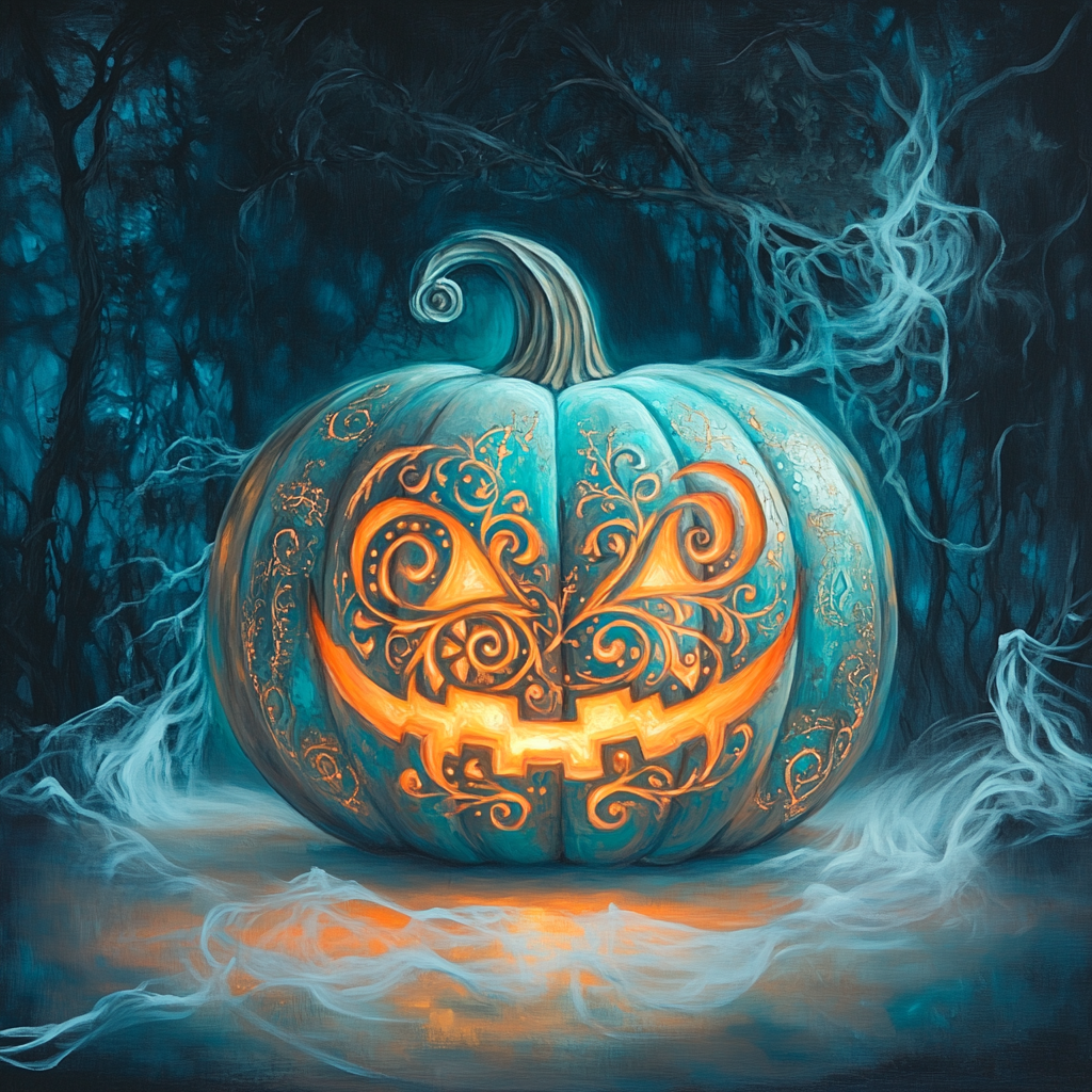 Enchanted Pumpkin Lantern Spooky paint by number