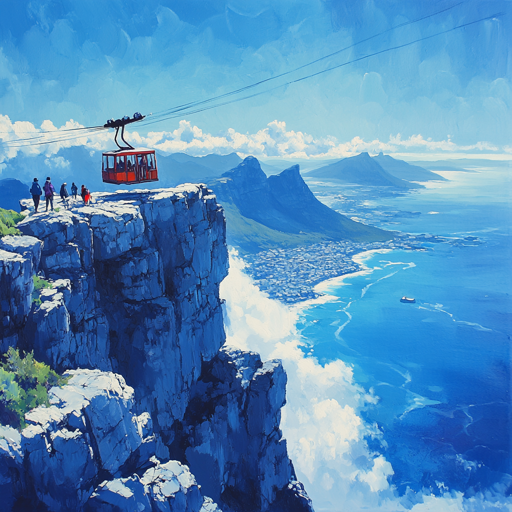 Table Mountain Summit View Cape Town Paint by numbers kits