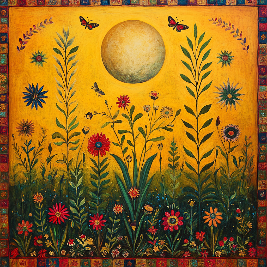 Frida Kahlo Inspired Tehuana Garden Moon Paint by numbers kits