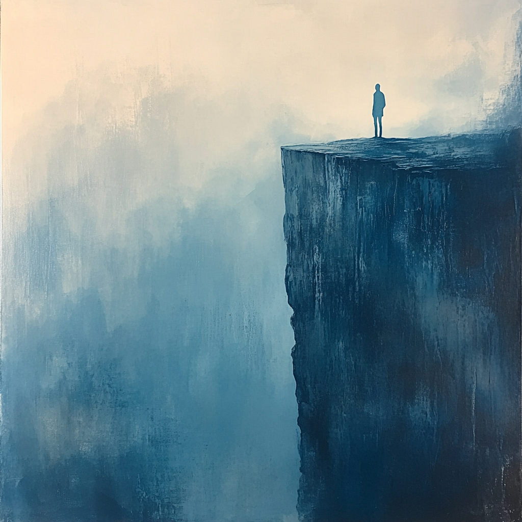 Caspar David Friedrich Inspired Misty Sea Cliff paint by numbers