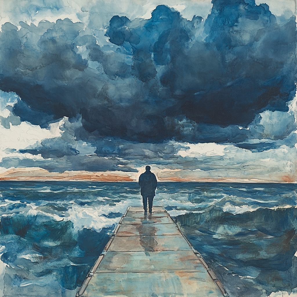 Edvard Munch Inspired Melancholy Reflection Paint by numbers kits