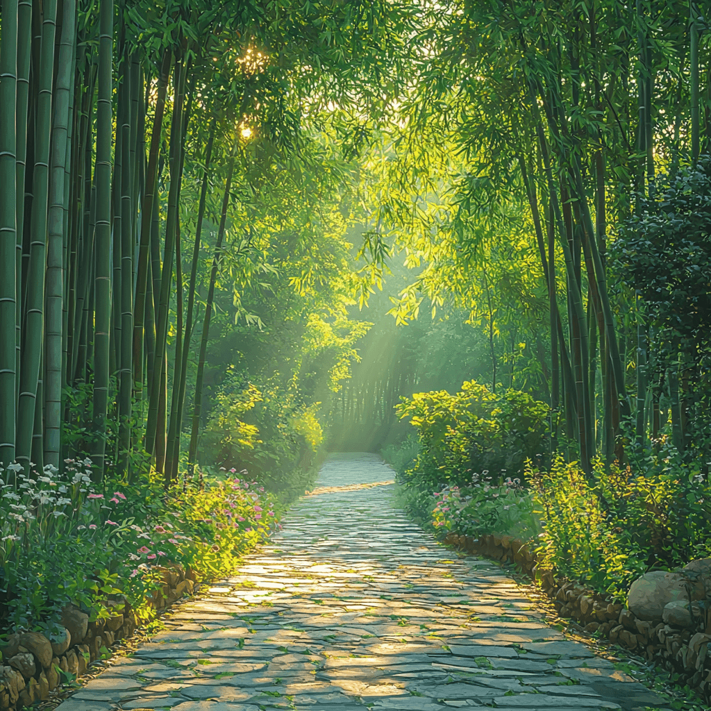 Bamboo Forest Path Paint By Numbers Kits
