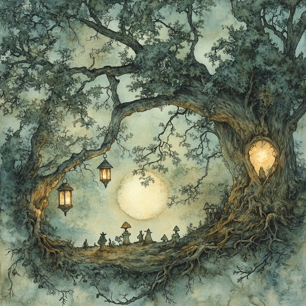 Arthur Rackham Inspired Fairy Clearing Numbered painting kits