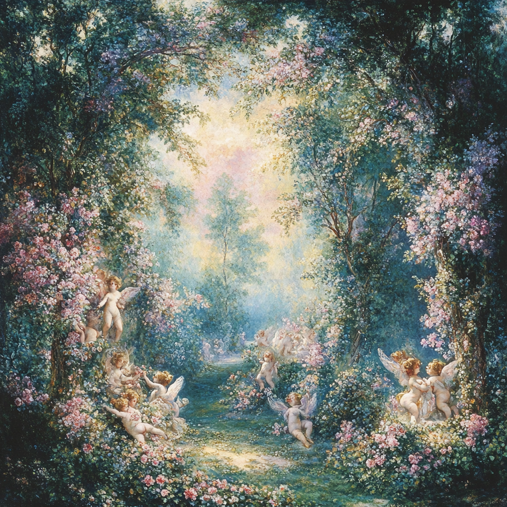 Jean-Honoré Fragonard Inspired Romantic Garden Paint by numbers kits
