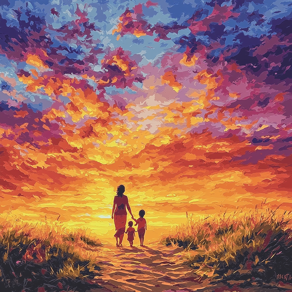 Sunset Stroll Number Painting