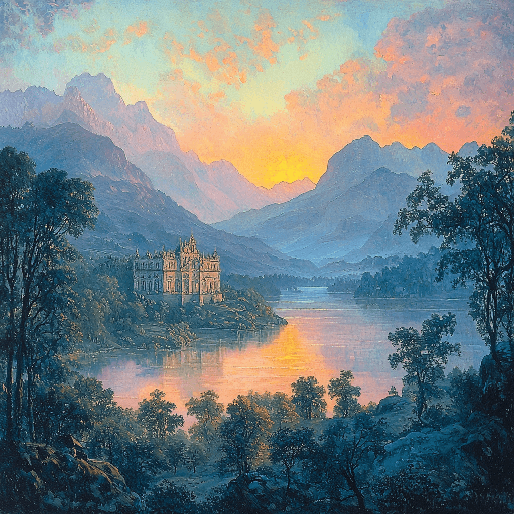 J.M.W. Turner Inspired Ethereal Mountain Glow Numbered Painting Kits