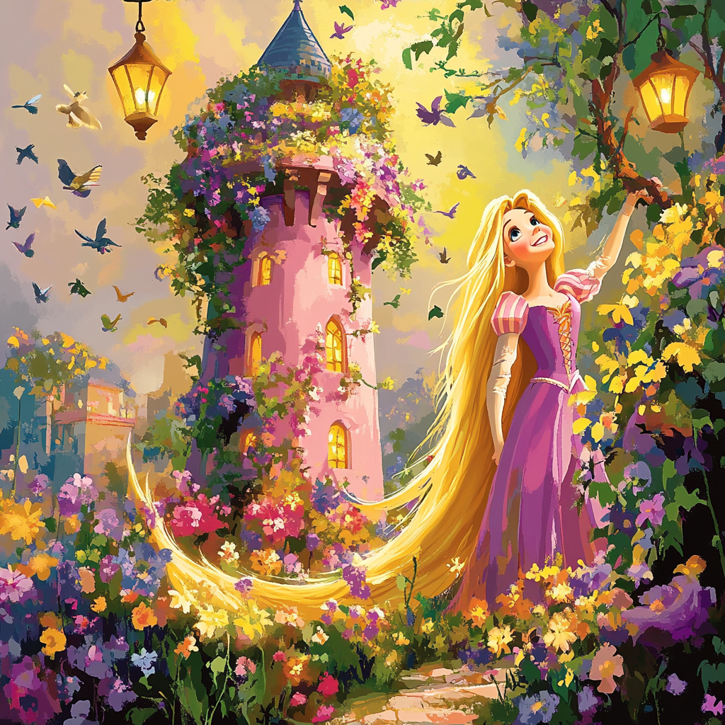 Rapunzel’s Tower Garden paint by number