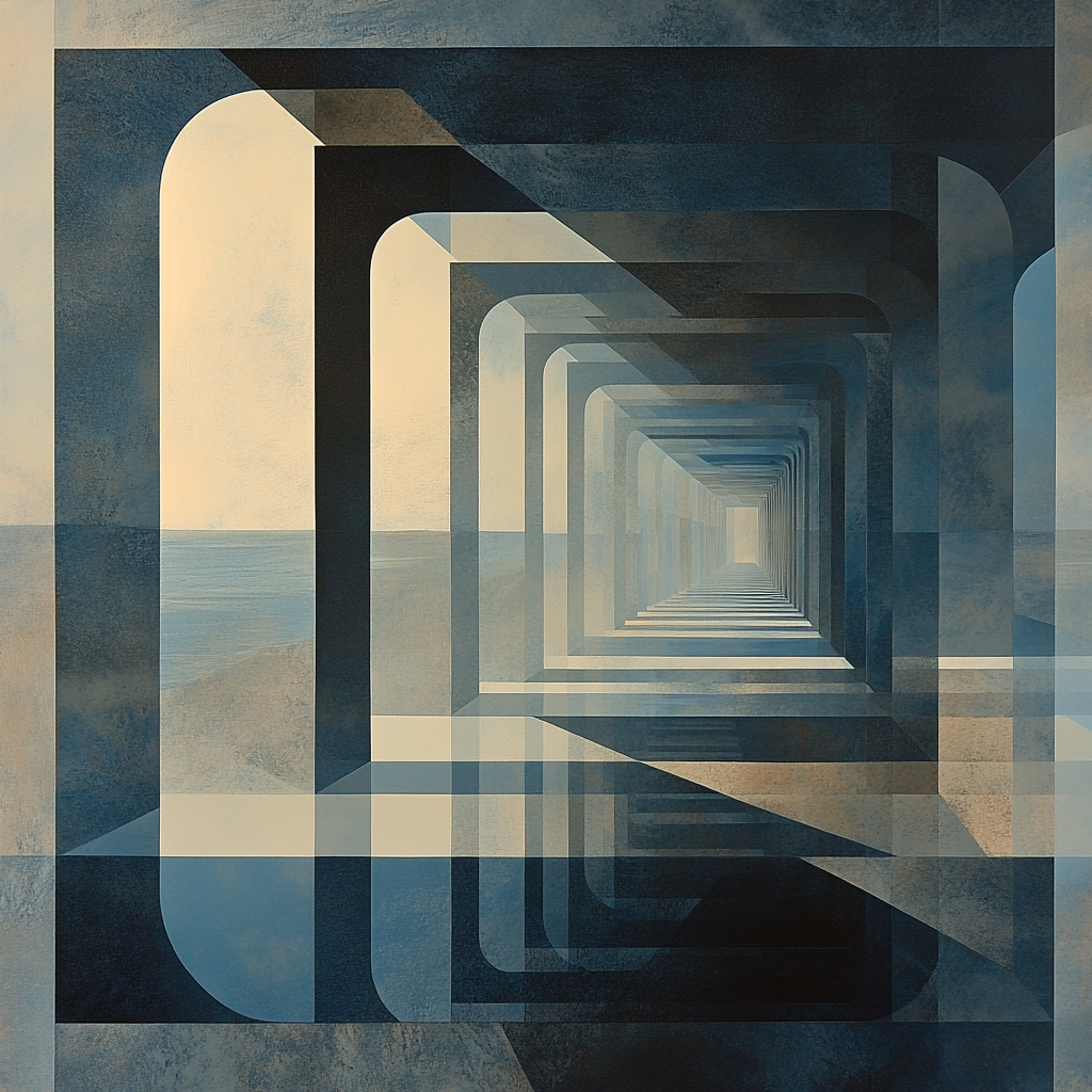 M.C. Escher Inspired Mirror Maze Of Light And Shadow painting number kit