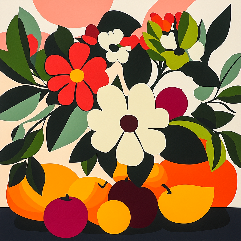 Matisse Inspired Colorful Still Life Paint by numbers art