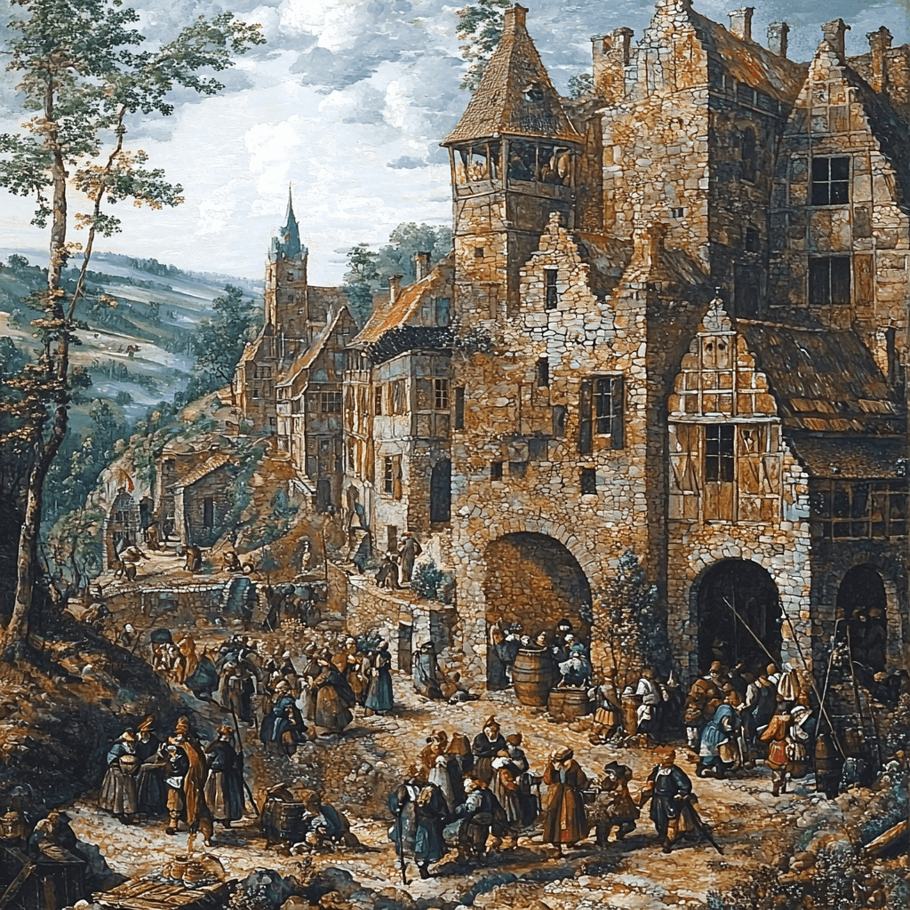 Pieter Bruegel Inspired Medieval Village Charm Paint By Numbers
