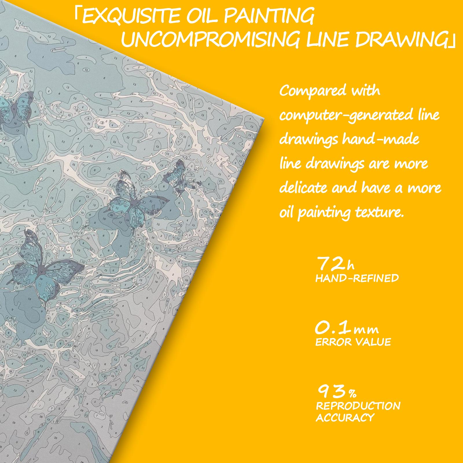 【Unframed】Happy Painting Exclusive DIY Paint by Number Kit Stress Relief Relaxation Toys Beginner Painting Kits Handicrafts with Lions Flowers & Birds Designs