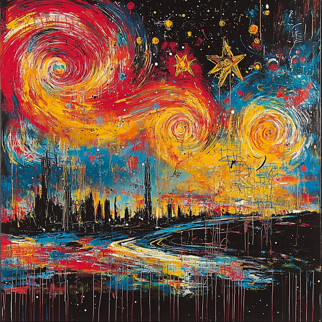 Jean-Michel Basquiat Inspired Celestial Dialogue Paint By Numbers