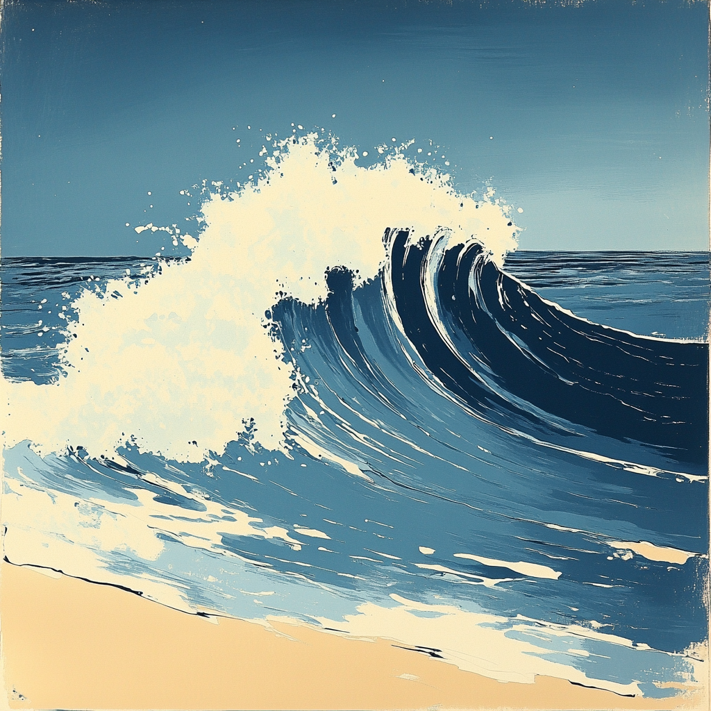 Hokusai Inspired Coastal Wave DIY paint by numbers
