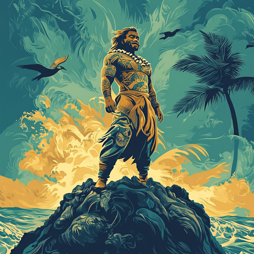 Maui Island Tattoo Tale paint by color